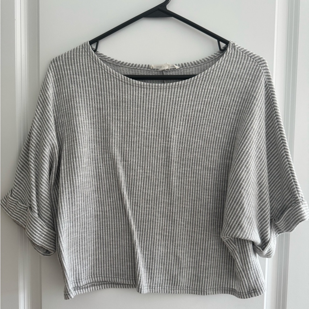 Gray Striped Women's Top
